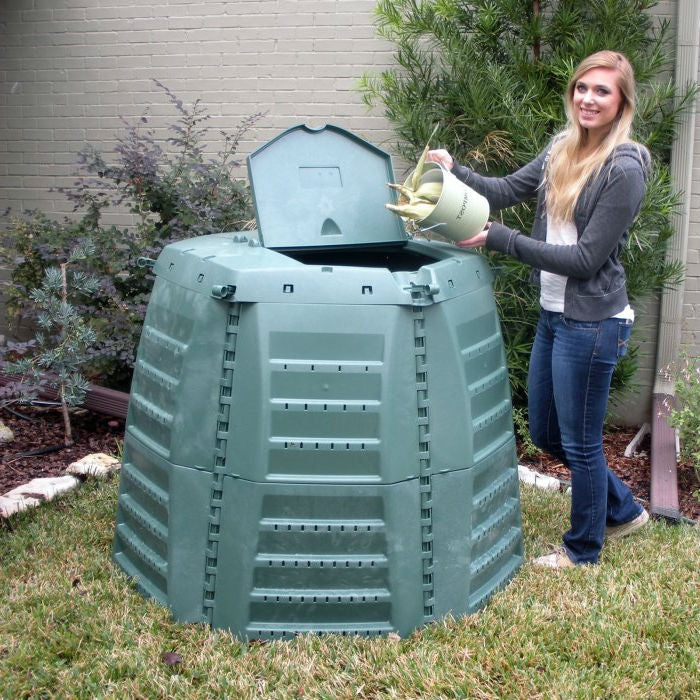 Giant Green Recycled Plastic 267 Gallon Compost Bin for Home Composting